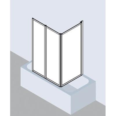 Kermi Faltwand Vario 2000 FW3 0600x1400, silber mattglanz, Kunstglas Kerolan Perl V2FW30601412K Image