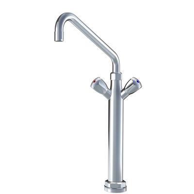 KWC Zweigriffmischer, Schwenkauslauf Gastro ganzchrom Ausladung 300, mit Säule, Entleerung K244132000C07 Image
