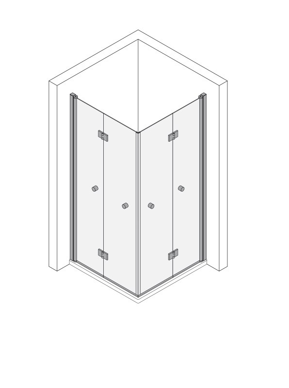 Koralle Eckfaltdusche TwiggyPlus EFTBO 90, VZ19909320AA1 VZ19909320AA1 Image