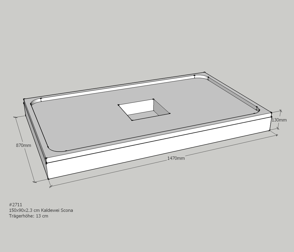 Neuesbad Wannenträger für Kaldewei Scona 900x1500x23 SD24086 Image