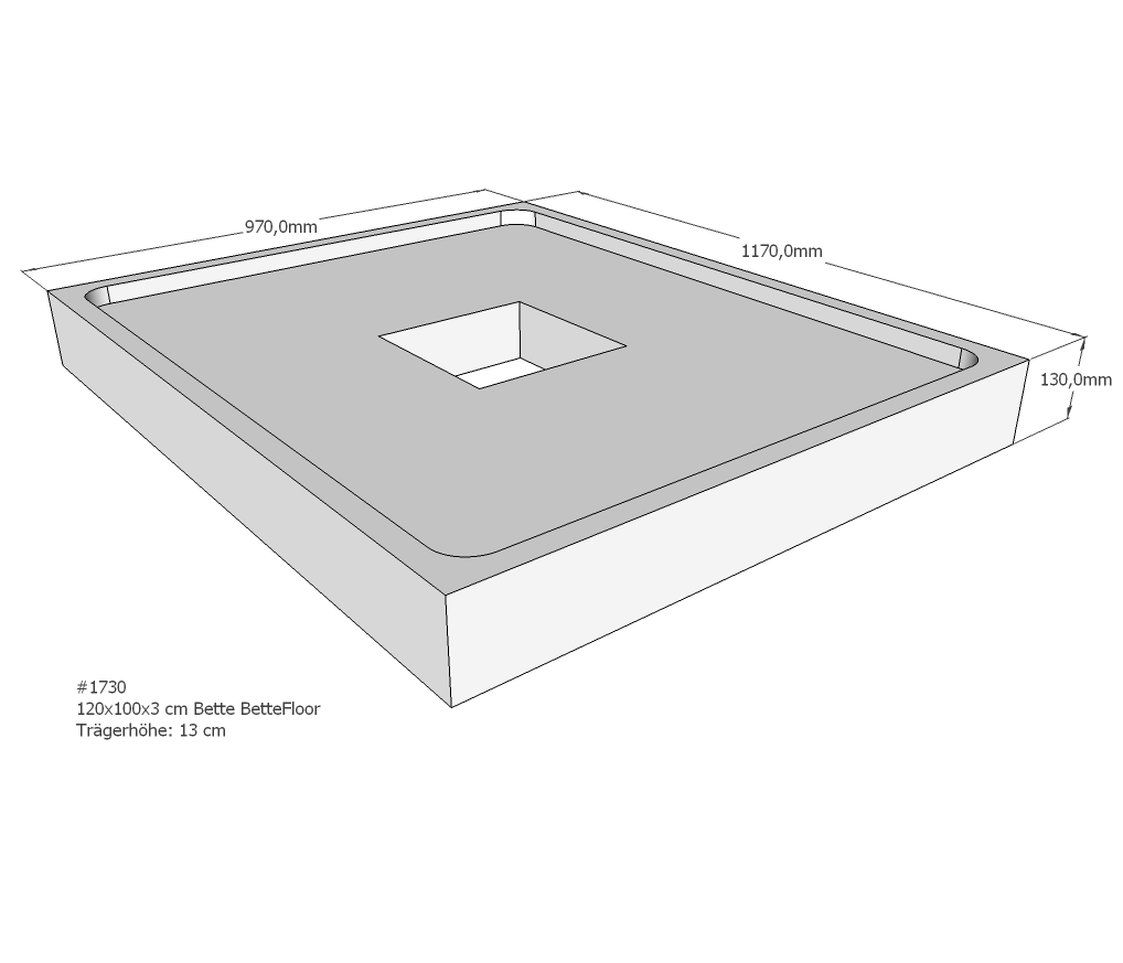Neuesbad Wannenträger für Bette Floor 1200x1000 SD22829 Image
