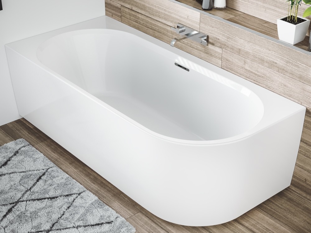 Riho wandstehende Badewanne Desire Corner 184x84 R Sparkle Mood, B087003005 B087003005 Image