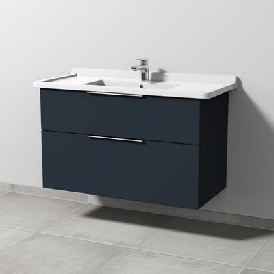 Sanipa 3way Waschtischunterbau zu Duravit Starck 3 Waschtisch mit 2 Auszügen, Marine-Matt UP7121R