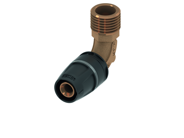 "Tece logo-Push Winkelübergangsnippel Dim. 20 x R 3/4", Rotguss/Si-Bronze, 8713304 8713304" Image