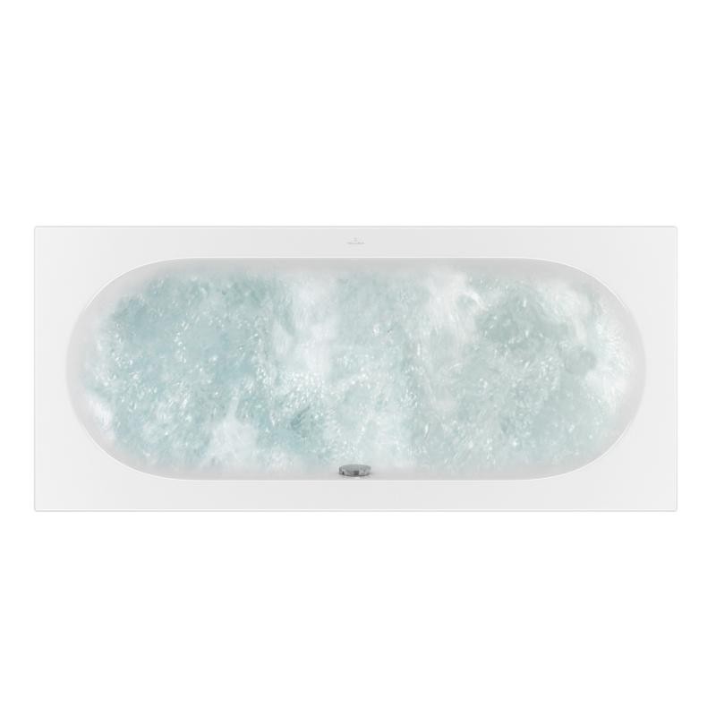 Villeroy & Boch Loop & Friends rechteckige Badewanne, mit Whirlpoolsystem Hydropool Comfort (HC), in UHC180LOF2B2VRW Image