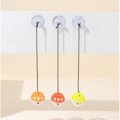 1pcs suction cup bell bouncy ball cat toy color plastic sounding bell interactive self-hitting cat ball factory direct sale