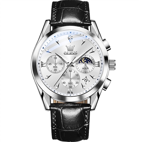 Nuovo orologio da uomo Olevs Olevs Brand moda tendenza orologio da business con cronografo luminoso calendario 24 ore multi-funzione orologio al quarzo casual versatile impermeabile sportivo