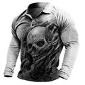Homme Sombre Polo Manche Courte Polos Col Rabattu Vêtements de sport Abstrait Occasionnel Extérieur Rue Quotidien Fête 3D Imprimé Printemps Été Noir Kaki Gris