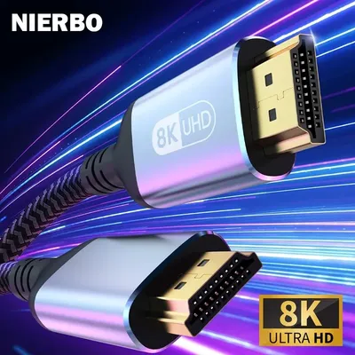 NIERBO HDMI 2.1 Cable HDMI Cord 8K 60Hz 4K 120Hz 48Gbps EARC ARC HDCP Ultra High Speed HDR for HD TV