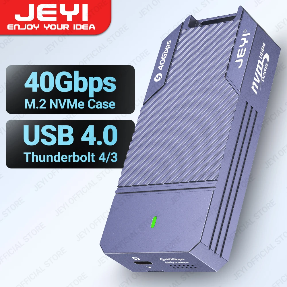 JEYI 40Gbps USB 4.0 M.2 NVMe SSD Enclosure M2 To Type-c 4.0 Solid State Drive Case Compatible with Thunderbolt 4/3 USB 3.2/3.1/3