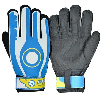 1Pair Color Random Goalkeeper Gloves Team Logo Child Kids Football Soccer Goalie Gloves Non-slip