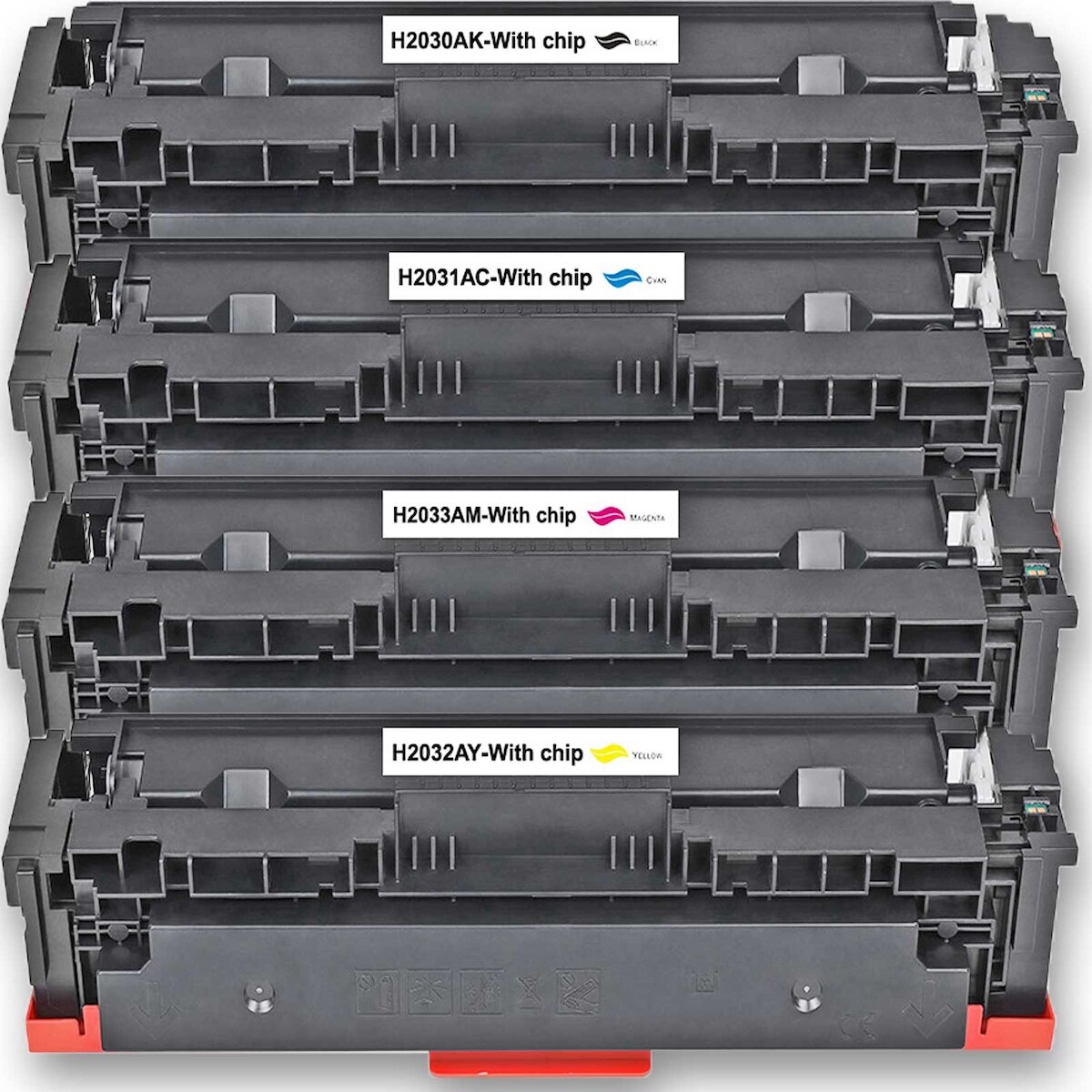 4 Toner Set für HP Color LaserJet Managed E 45028 dn Gigao-Tonerkassetten alle Farben 415A kompatibel E-45028dn