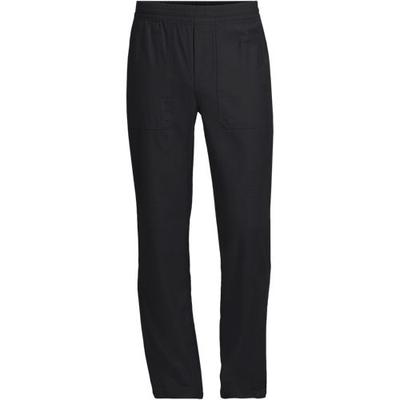 Pull-on Textured Twill Work Trousers, Men, size: S 30, regular, Black, Cotton, by Lands' End