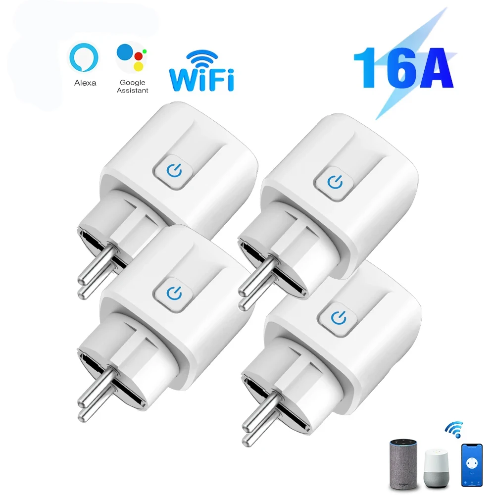 Tuya WiFi Smart Plug 16A/20A EU Smart Steckdose Mit Power Monitor Timing Smart Leben Unterstützung Alexa Google hause Yandex SmartThings Image