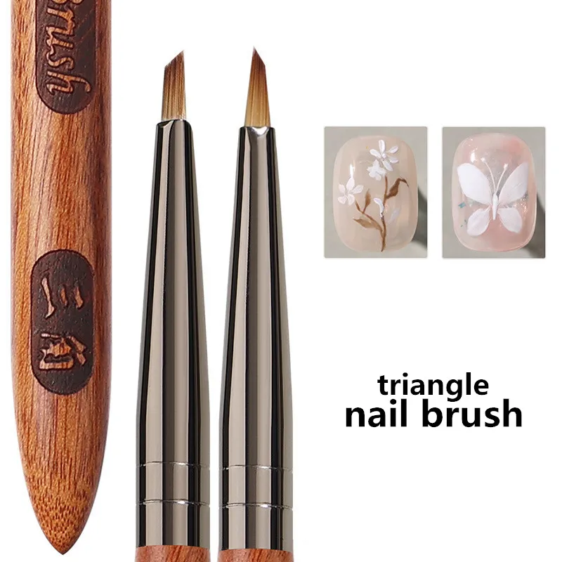 1Pcs Dreieckige Pinsel Nägel Kunst Pinsel Stift 3D Tipps Muster Phototherapie Acryl UV Gel DIY Maniküre Werkzeuge Image