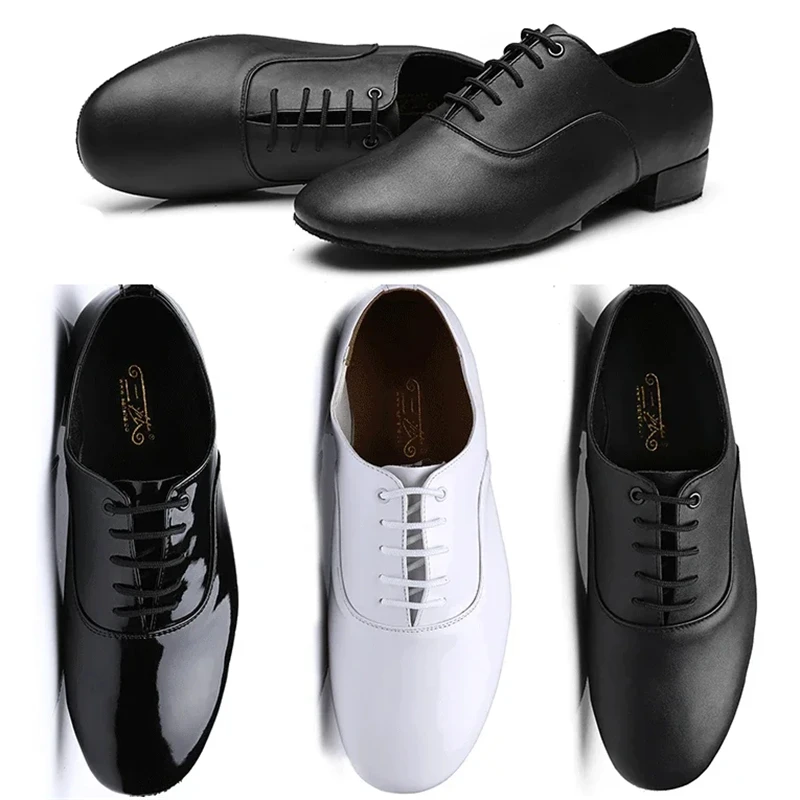Rabatt Neue Hohe Qualität Weiß Schwarz PU Leder männer Ballroom Dance Schuhe/Salsa Tango Tanz Schuhe/Latin tanz Schuhe Männer