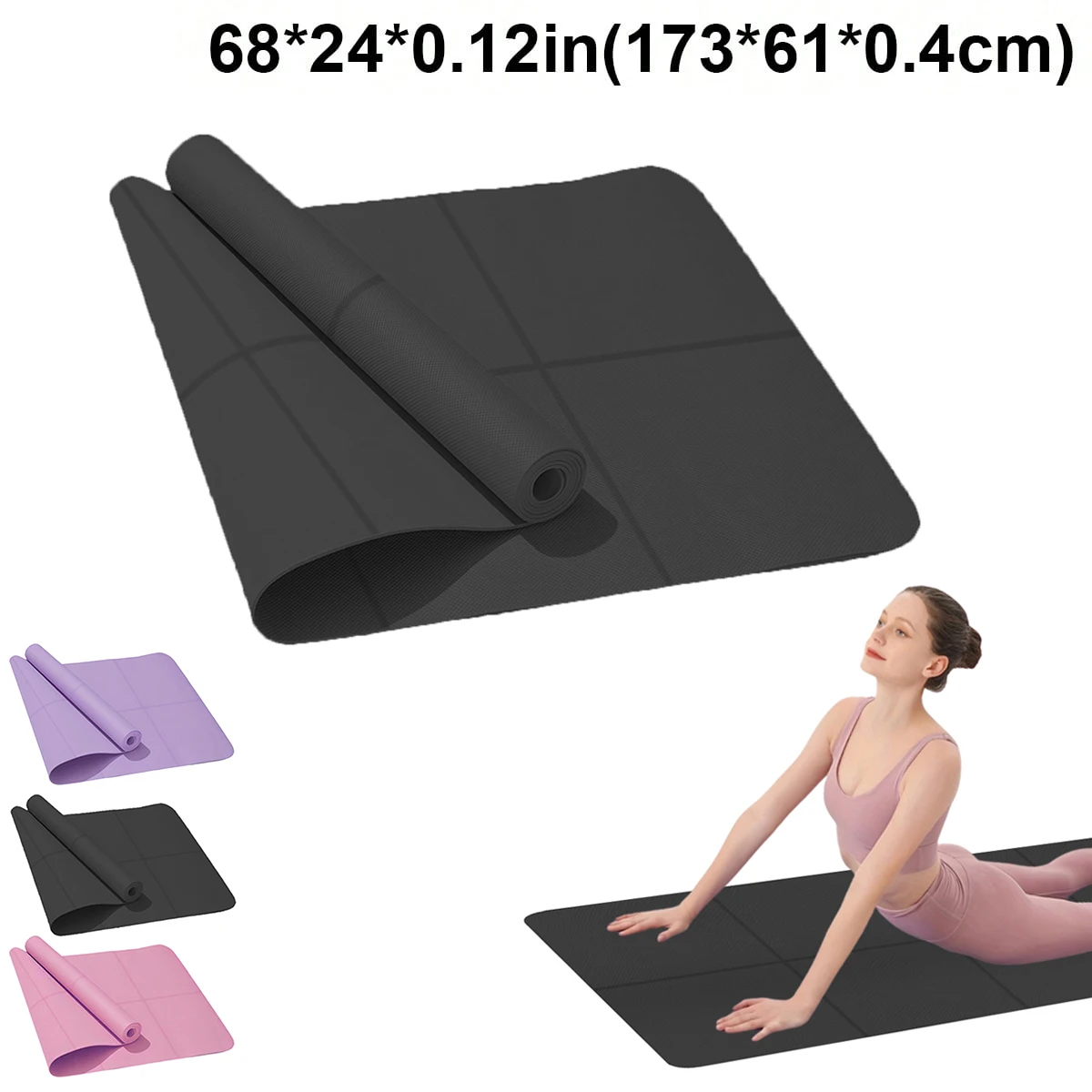 Tapis de yoga sport fitness EVA mousse confortable 4mm d'épaisseur tapis de yoga sport yoga et Pilates tapis de gymnastique