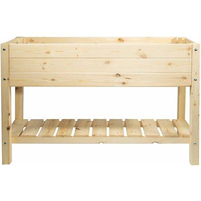 Hochbeet Massiv l 118x40x78cm Kiefernholz natur - Mgc24