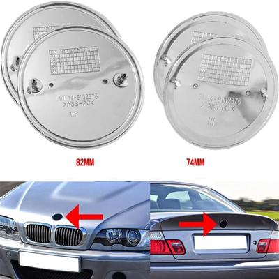 4er-Pack, je 2 vorne und 2 hinten, BMW-Logo-Motorhaubenemblem und Kofferraumemblem – Größen: 82 mm