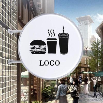 Gojoy - led Leuchtkasten Doppelseitig Rund 60cm Wasserdicht Leuchtreklame Sign Board Image