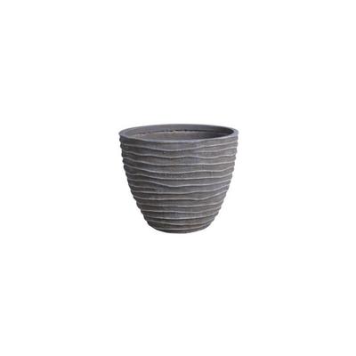 Pflanztopf Blumentopf Blumenkasten Pflanztopf rund grau gerillt - Trendline Image
