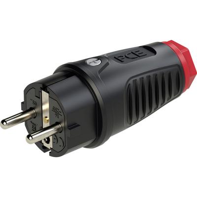Pce 0522-sr Schutzkontaktstecker Vollgummi, Thermoplast 250 v Schwarz, Rot IP54 Image
