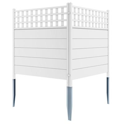 Costway 45 x 45.5 Inch Air Conditioner Fence Panels with Metal Ground Stakes-White
