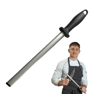 12in Diamond Honing Steel Professional Knife Sharpening Rod Kitchen Knife Sharpening Rod Tungsten