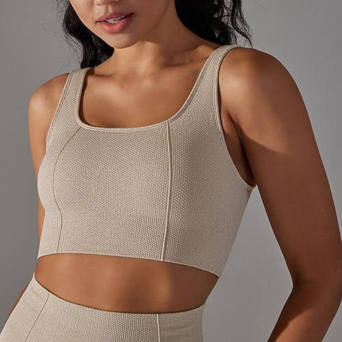 Damen Leichte Unterstützung Sport Bustier bh Sport-BH Bustier Rückenfrei Fester Halt BH-Oberteil Gefüttert Fitness Freizeit Sport Laufen Atmungsaktiv Leichtgewichtig Weich Schwarz Weiß Armeegrün Image