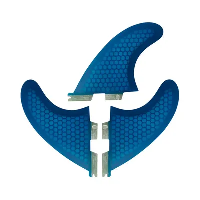 [CLEAR SALE] Fcs2 surf fins SUP Kayak Surfing Surfboard fins Blue Honeycomb Fiberglass Thruster Size