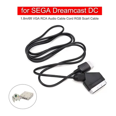 RGB Scart Cable For SEGA Dreamcast DC Replacement TV AV Lead RGB Scart Cable Image Definition