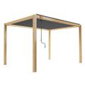 Pergola bioclimatique autoportée en bois noir 3x4m + 1 store