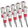 Luce pilota led 12VDC rosso per montaggio a pannello 8mm 10 pack - Bematik