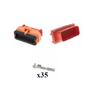 Kit Connettore Ampseal Maschio Femmina 35 Vie arancione da circuito stampato 90°