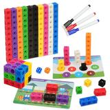 BenBen Math Linking Cubes Manipulatives Number Counting Block with 30 Activity Set for Kids Ages 3+