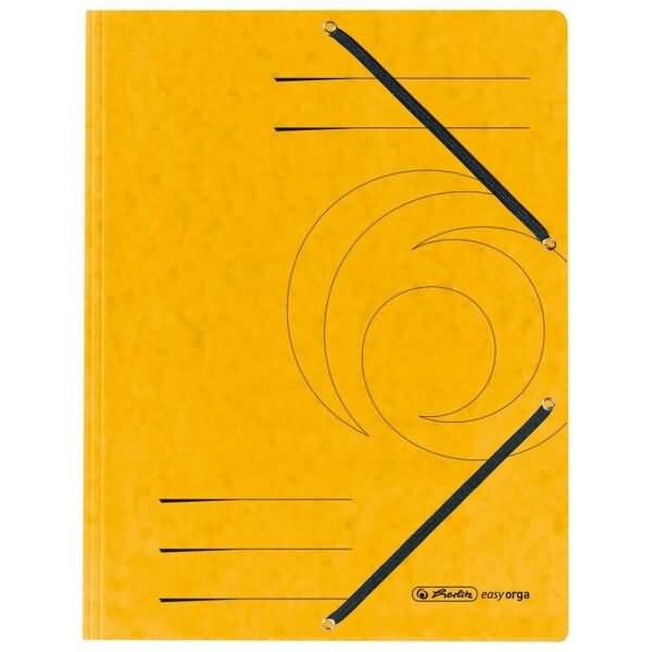 herlitz Einschlagmappe mit Gummizug Karton gelb Image