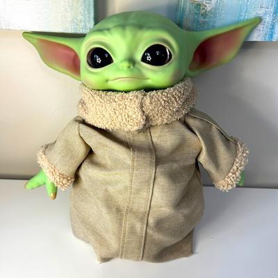 Disney Toys | Baby Yoda/Grogu Plush With Hard Plastic Face | Color: Green/Tan | Size: Osb