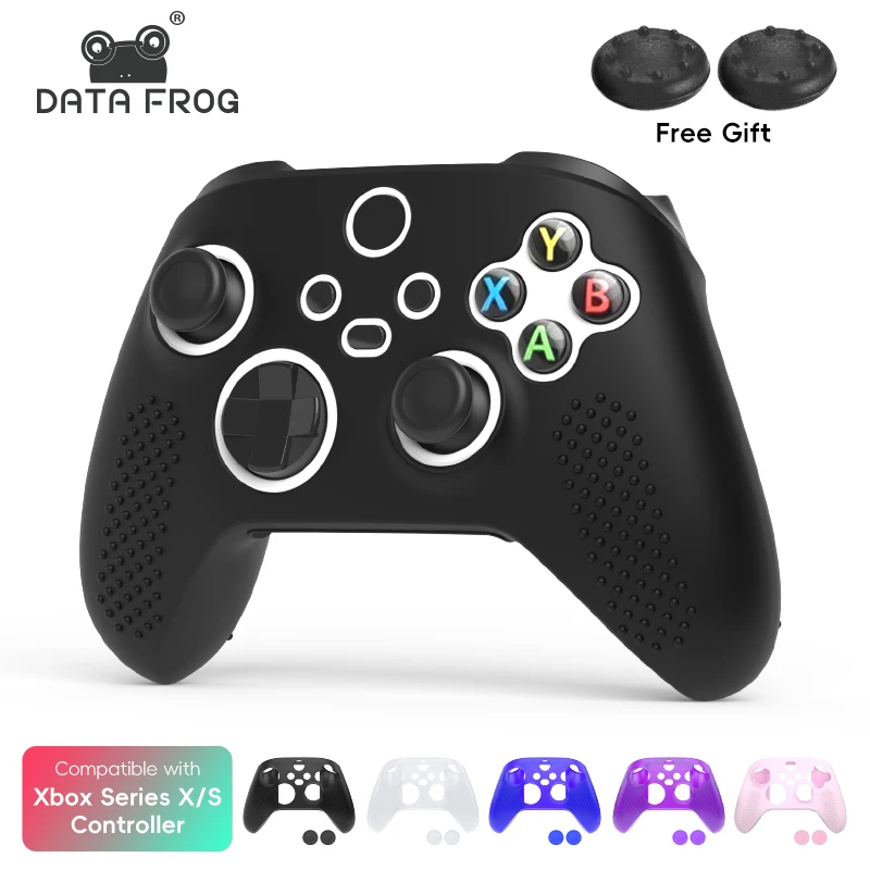 DATA FROG Silikon Soft Shell Schutz Aufkleber Haut für Xbox Serie X/S Game Controller Fall XS XSX Thumb-Stick Grip Cap Abdeckung Image