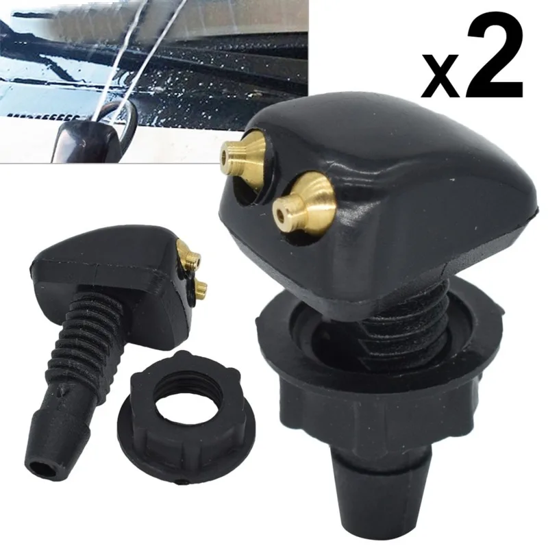 2 Teile/satz Auto Universal Frontscheibe Wischer Düse Jet Sprayer Kits Sprinkler Wasser Fan Auslauf Abdeckung Waschmaschine Outlet Einstellung Image