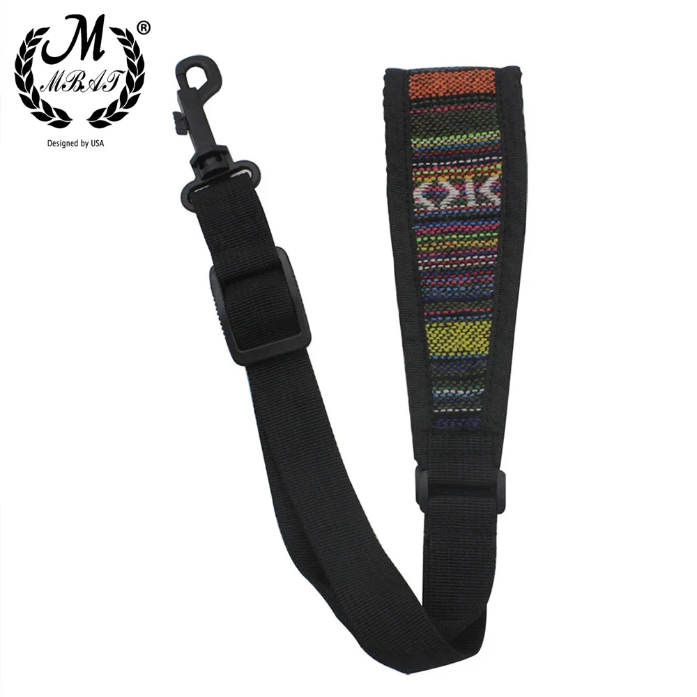 M MBAT Hochelastische Baumwolle, gepolstert, mit Hakenverschluss, leicht, verstellbar, Saxophon, Umhängeband, Saxophon-Zubehör Image