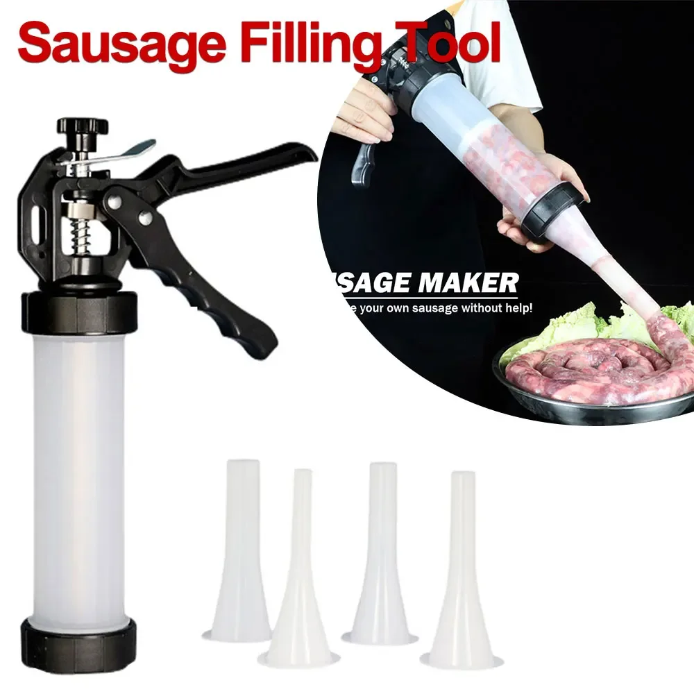 Hausgemachte Wurst Stuffer Fleisch füller Maschine Edelstahl Wurst Spritze manuelle Wurst hersteller 1Set Wurst Gadgets Küchengeräte