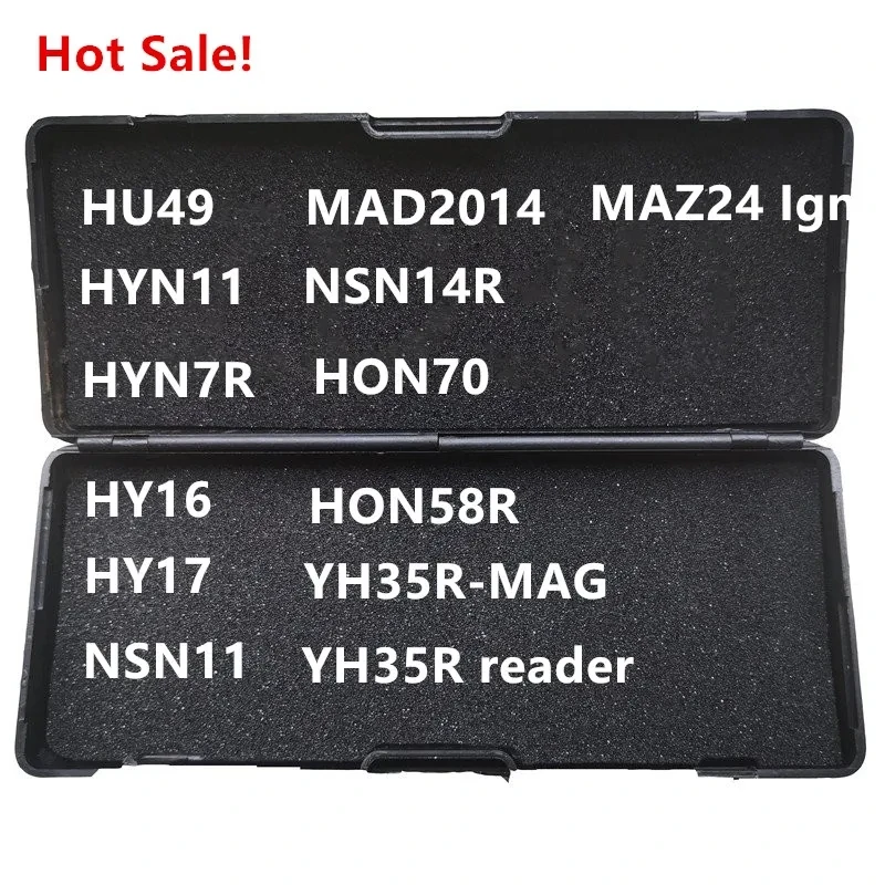 Lishi 2 in 1 2in1 Werkzeug HU49 HYN11 HYN7R HY16 HY17 NSN11 MAZ2014 NSN14R HON70 HON58R YH35R MAZ24 Zündschlosser Werkzeug für Autoschlüssel Image