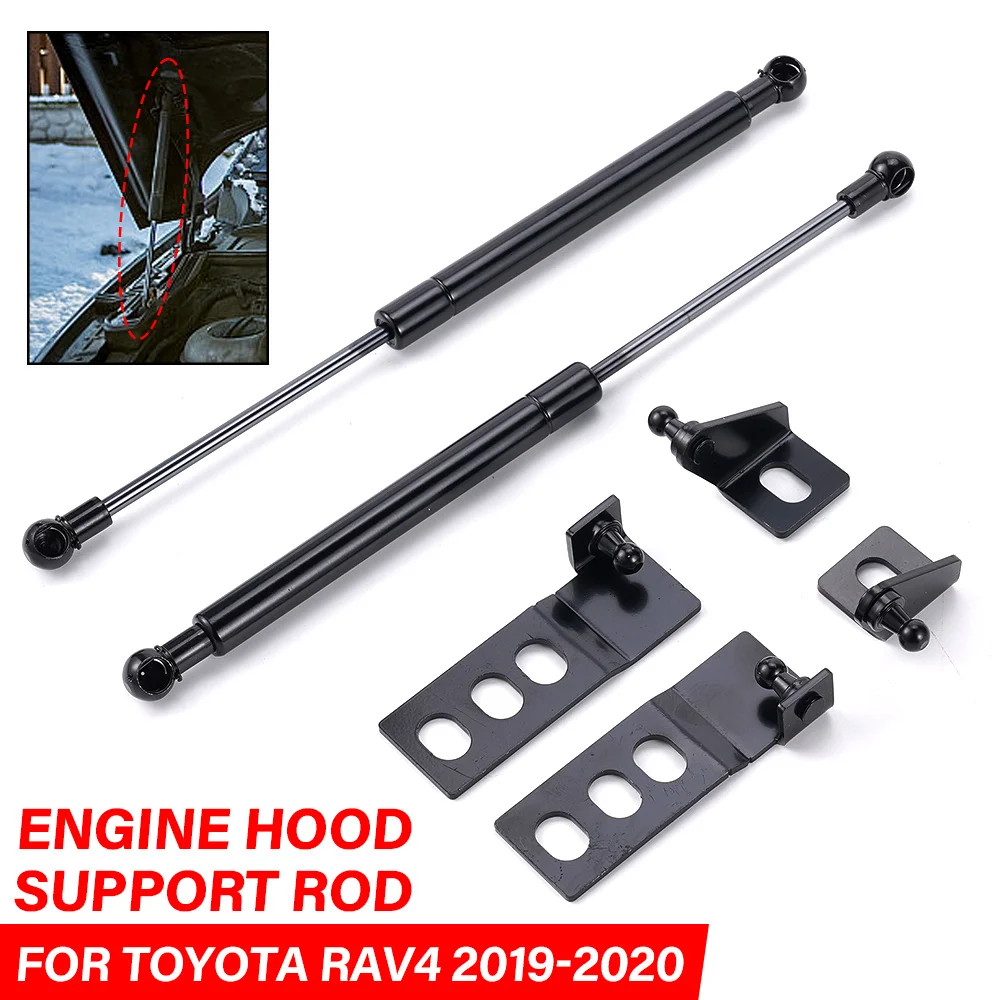 2x Per Toyota RAV4 RAV-4 2019 2020 Auto Motore Anteriore Cofano Ammortizzatori A Gas Bar Ammortizzatore Cofano Ascensore Auto Ammortizzatore A Gas Cofano Puntone Ammortizzatore