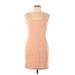 H&M Casual Dress - Mini Scoop Neck Sleeveless: Tan Dresses - Women's Size Large
