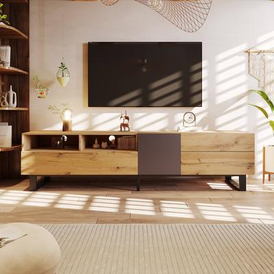 71 Inch TV Stand with Double Storage, Drop Down Door & 2 Drawers Entertainment Center Buffet Credenza for Living Room