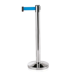 4x Abgrenzungspfosten Gurtband integriert 2 Meter blau Lightflex Hochglanzpoliert Image