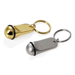 20x Schlüsselanhänger gold Hotel Zinkguss – mit Gummiring 5 cm Image