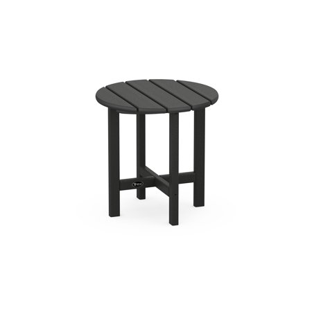 POLYWOOD Cape Cod Round 18 Side Table in Charcoal Black