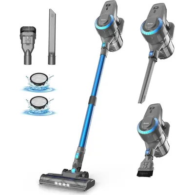 DEVOAC N300 Cordless Vacuum Cleaner, 6 in 1 Ultra-Lightweight Stick Vacuum, 2200mAh Battery Up to