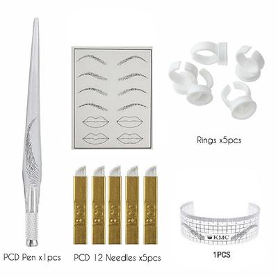 BaseKey Permanent Makeup Kits Portable / Mini Style White pen x1pcs Practice skin x1pcs 12pins x5pcs Makeup rule x1pcs Rings x5pcs Recommended for Eyebrows / Eyeliners